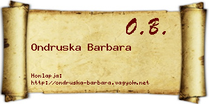 Ondruska Barbara névjegykártya